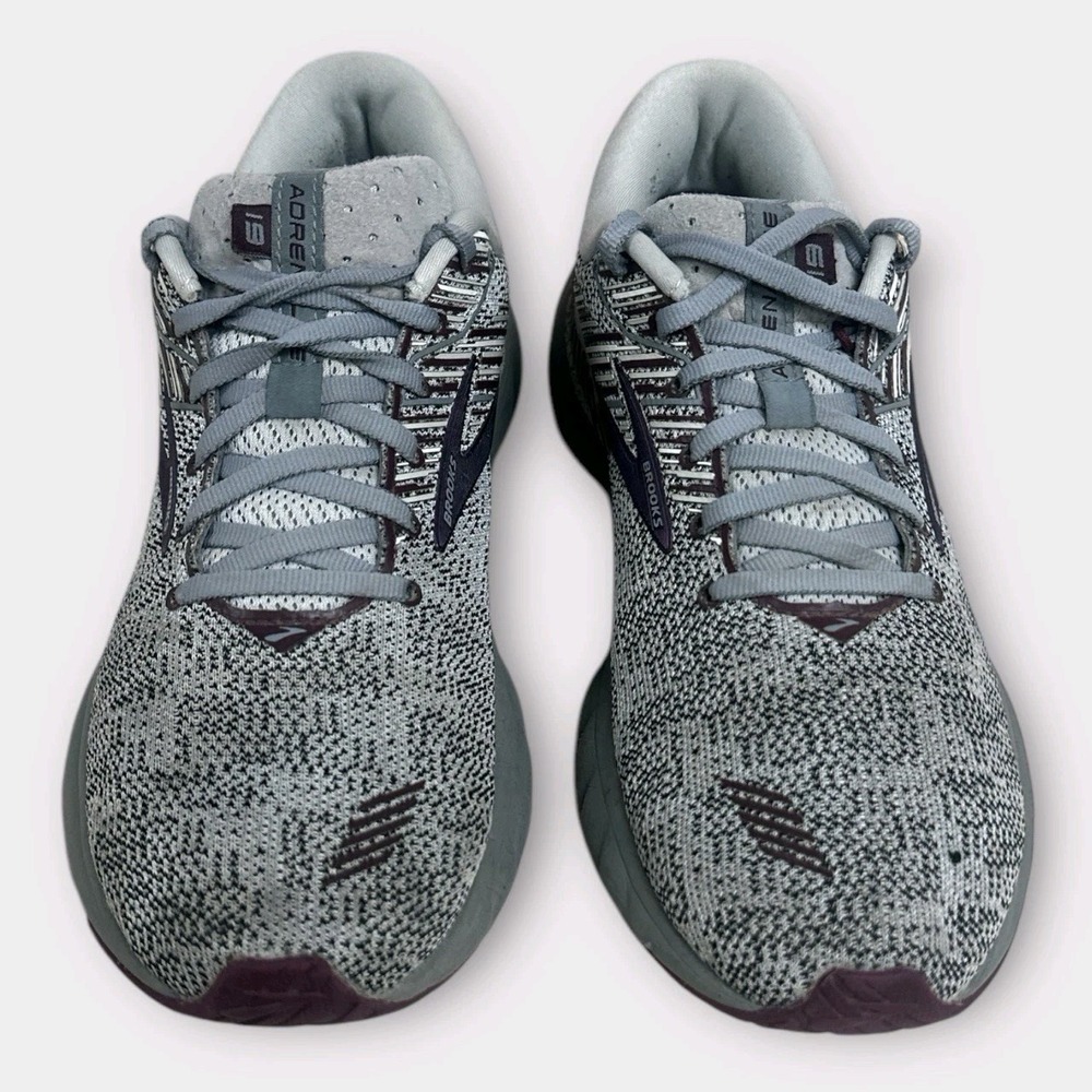 Brooks Womens Adrenaline GTS 19 Road Running Tennis Shoes Size 11 Gray Purple - Picture 4 of 9